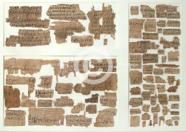 Papyri Fragments, Coptic, 7th century. Creator: Unknown.