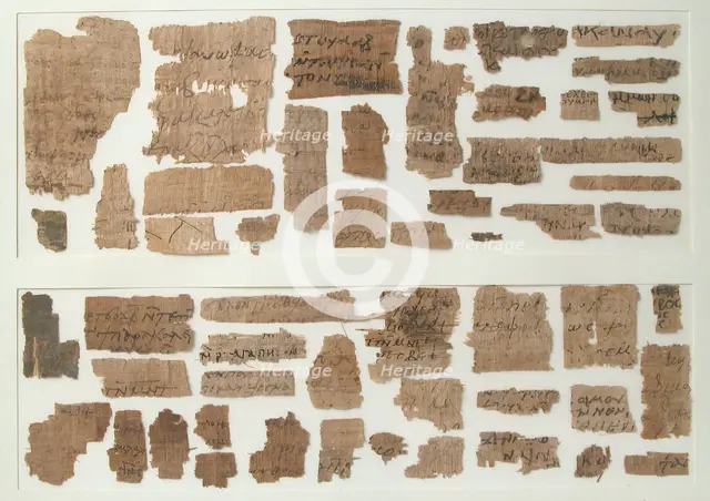 Papyri Fragments, Coptic, 7th century. Creator: Unknown.