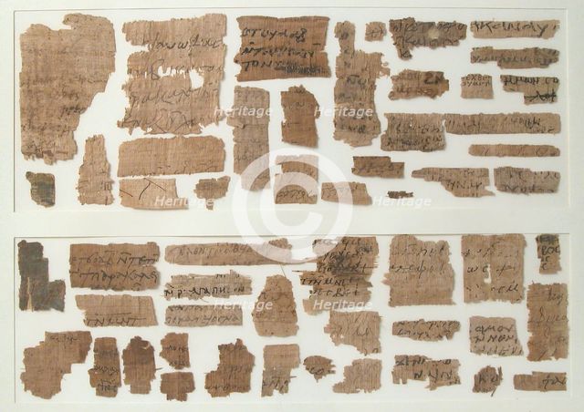 Papyri Fragments, Coptic, 7th century. Creator: Unknown.