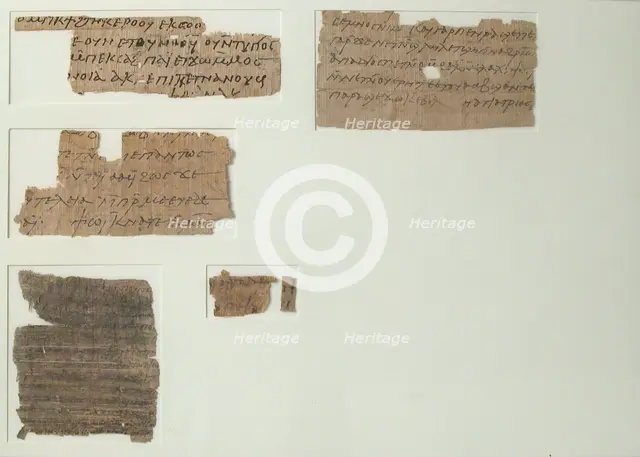 Papyri Fragments, Coptic, 7th century. Creator: Unknown.