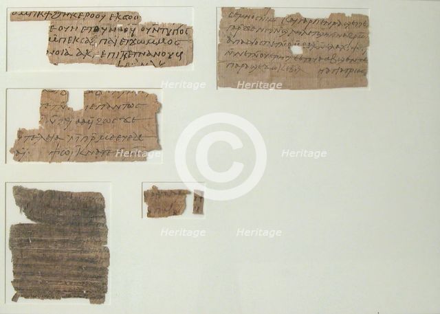Papyri Fragments, Coptic, 7th century. Creator: Unknown.