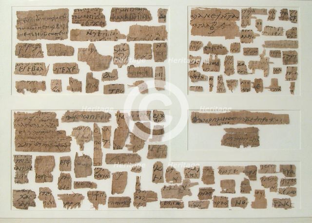 Papyri Fragments, Coptic, 7th century. Creator: Unknown.