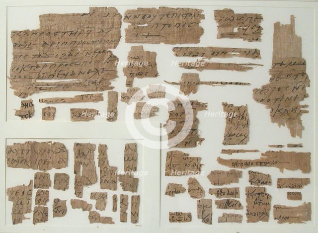 Papyri Fragments, Coptic, 7th century. Creator: Unknown.