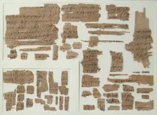 Papyri Fragments, Coptic, 7th century. Creator: Unknown