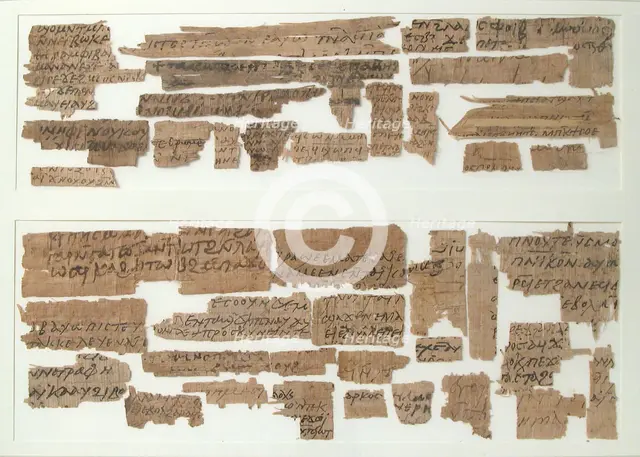 Papyri Fragments, Coptic, 7th century. Creator: Unknown.
