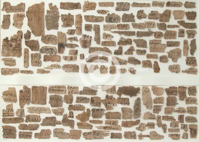 Papyri Fragments, Coptic, 7th century. Creator: Unknown.