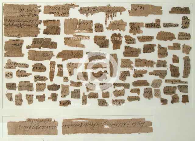 Papyri Fragments, Coptic, 7th century. Creator: Unknown.