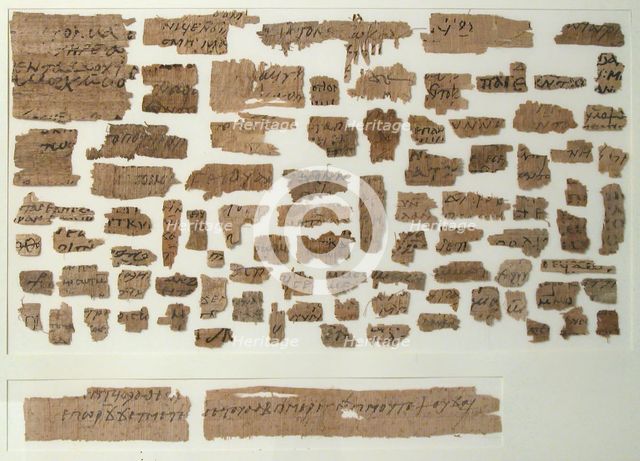 Papyri Fragments, Coptic, 7th century. Creator: Unknown.