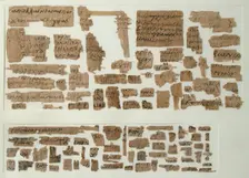 Papyri Fragments, Coptic, 7th century. Creator: Unknown