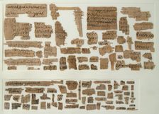 Papyri Fragments, Coptic, 7th century. Creator: Unknown