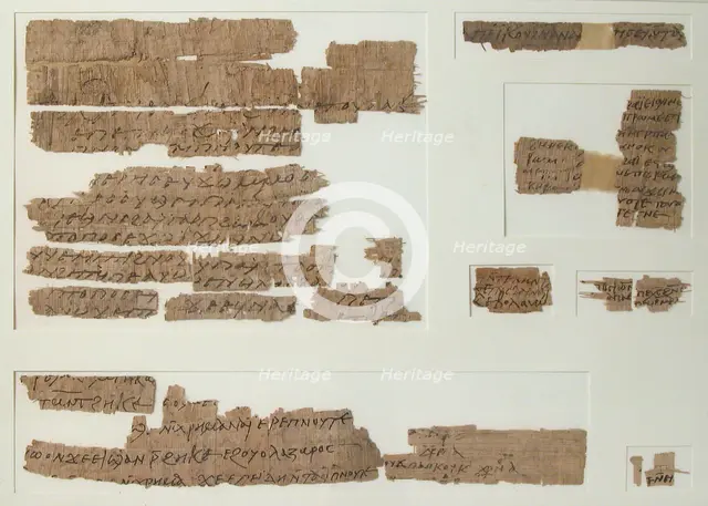 Papyri Fragments, Coptic, 7th century. Creator: Unknown.