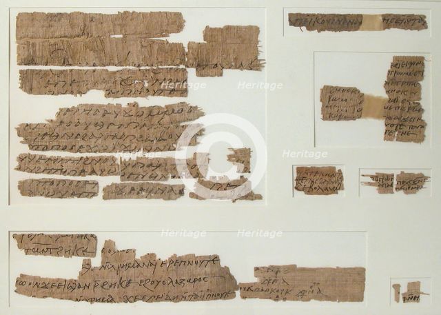 Papyri Fragments, Coptic, 7th century. Creator: Unknown.