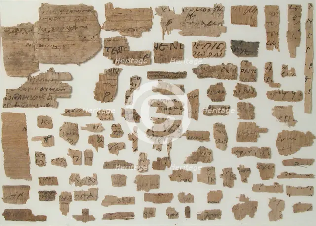 Papyri Fragments, Coptic, 7th century. Creator: Unknown.