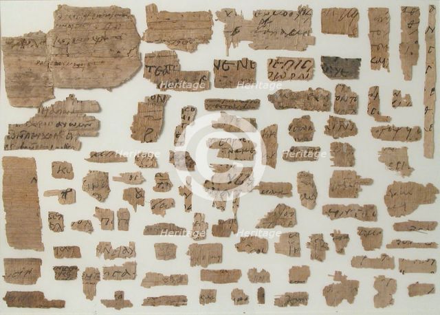Papyri Fragments, Coptic, 7th century. Creator: Unknown.