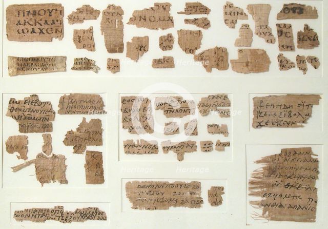 Papyri Fragments, Coptic, 7th century. Creator: Unknown.
