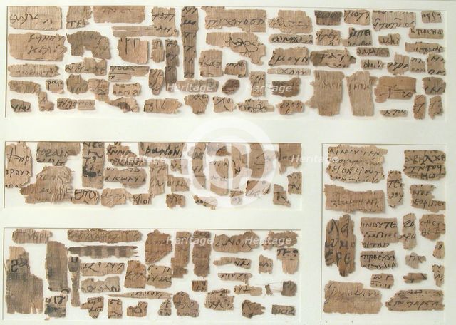 Papyri Fragments, Coptic, 7th century. Creator: Unknown.