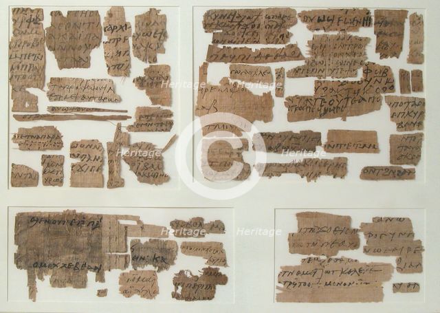 Papyri Fragments, Coptic, 7th century. Creator: Unknown.