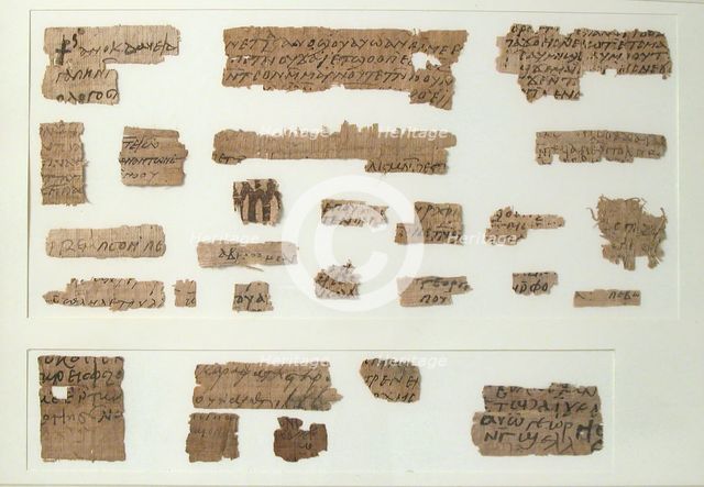 Papyri Fragments, Coptic, 7th century. Creator: Unknown.