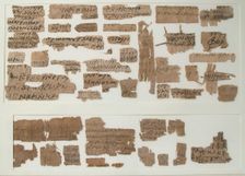 Papyri Fragments, Coptic, 7th century. Creator: Unknown