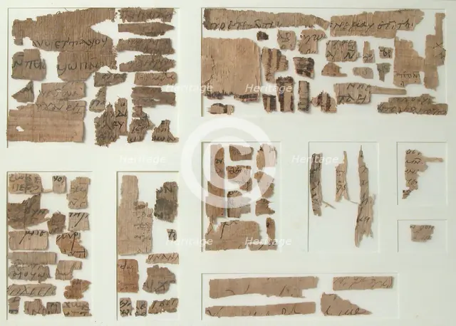 Papyri Fragments, Coptic, 7th century. Creator: Unknown.
