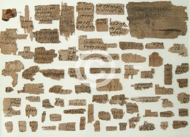 Papyri Fragments, Coptic, 7th century. Creator: Unknown.