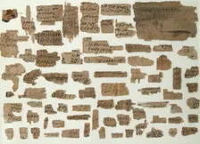 Papyri Fragments, Coptic, 7th century. Creator: Unknown
