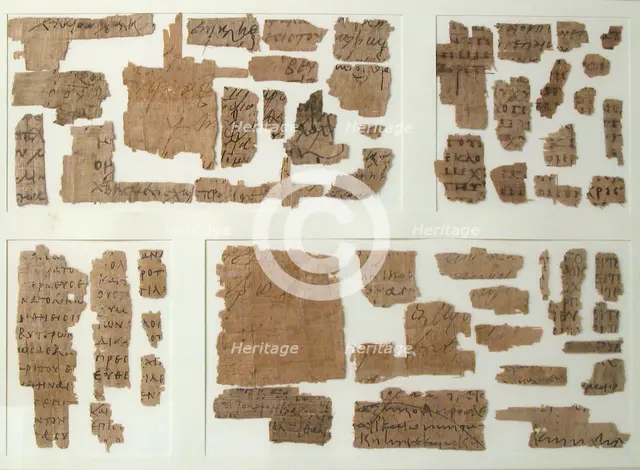 Papyri Fragments, Coptic, 7th century. Creator: Unknown.