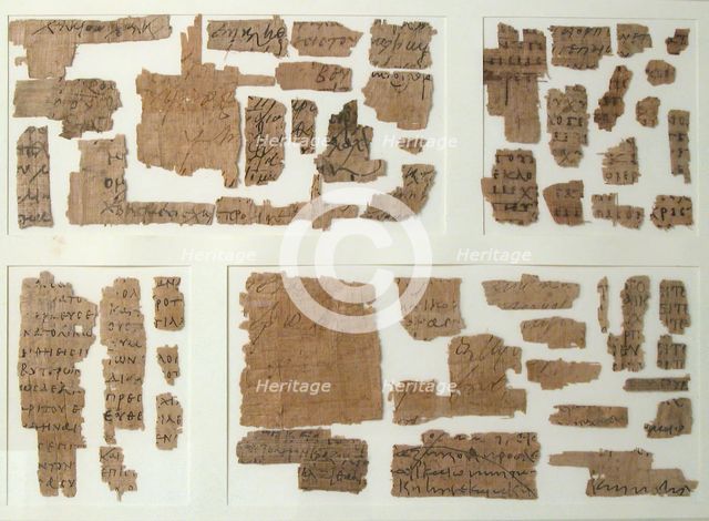 Papyri Fragments, Coptic, 7th century. Creator: Unknown.