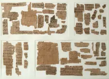 Papyri Fragments, Coptic, 7th century. Creator: Unknown