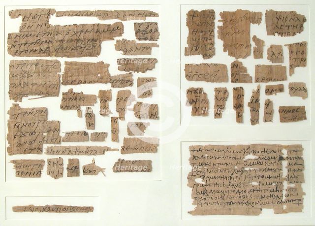 Papyri Fragments, Coptic, 7th century. Creator: Unknown.