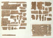Papyri Fragments, Coptic, 7th century. Creator: Unknown
