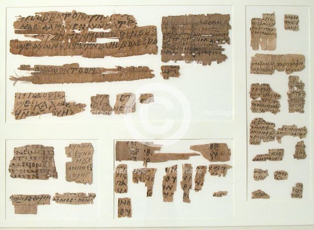 Papyri Fragments, Coptic, 7th century. Creator: Unknown.