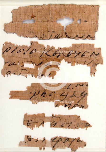 Papyri Fragments of a Letter to Epiphanius, Coptic, 7th century. Creator: Unknown.
