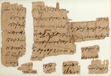 Papyri Fragments of a Letter to Pesenthius, Coptic, 7th century. Creator: Unknown