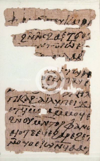Papyri Fragments of a Letter to Pesenthius, Coptic, 7th century. Creator: Unknown.