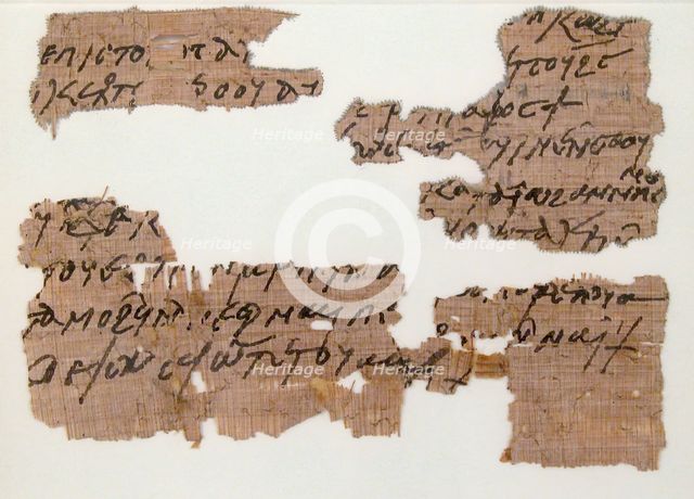 Papyri Fragments of a Letter, Coptic, 7th century. Creator: Unknown.