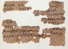 Papyri Fragments of a Letter, Coptic, 7th century. Creator: Unknown