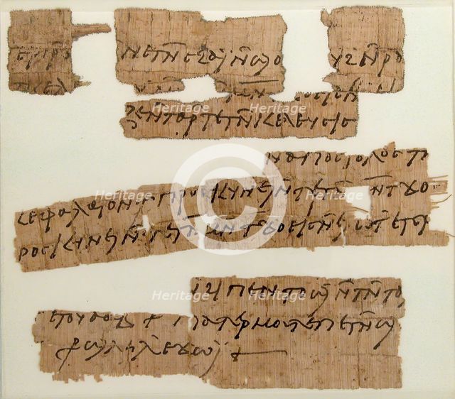 Papyri Fragments of a Letter, Coptic, 7th century. Creator: Unknown.
