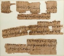 Papyri Fragments of a Letter, Coptic, 7th century. Creator: Unknown