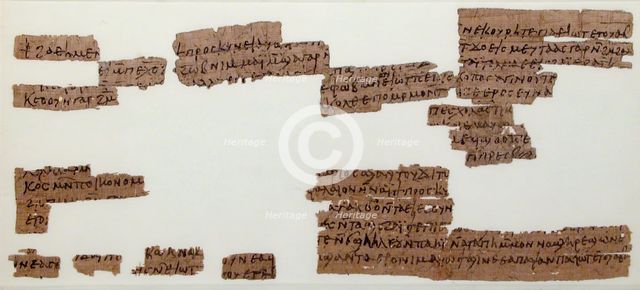 Papyri Fragments of a Letter from Menas to Epiphanius, Coptic, 7th century. Creator: Unknown.