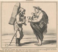 Par suite de la maladie de la vigne, 19th century. Creator: Honore Daumier