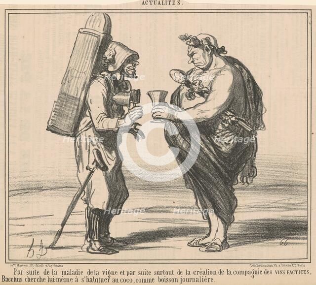 Par suite de la maladie de la vigne, 19th century. Creator: Honore Daumier.