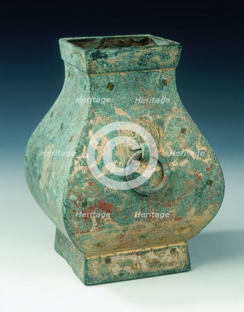 Parcel gilt bronze fanghu, early Western Han dynasty, China, late 3rd-early 2nd century BC. Artist: Unknown