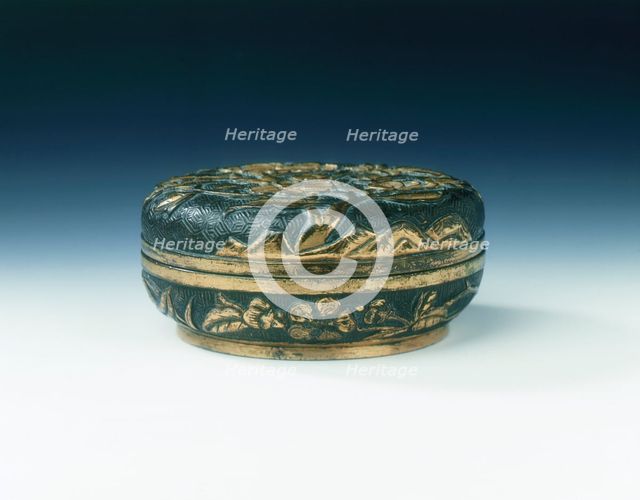 Parcel gilt bronze incense box, Wanli period, Ming dynasty, China, 1573-1620. Creator: Hu Wenming.