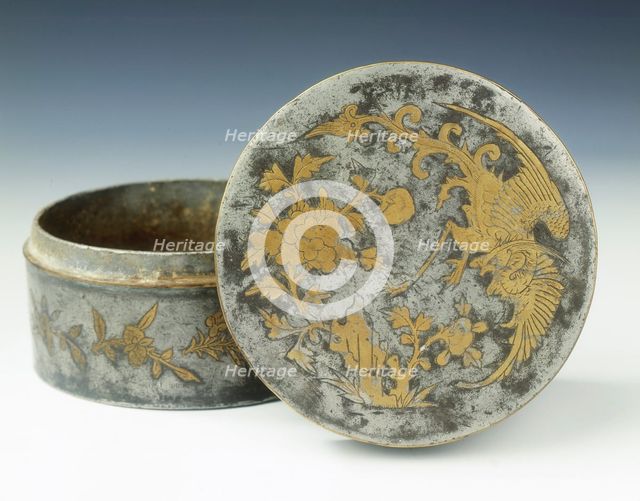 Parcel gilt pewter covered box, early Qing dynasty, China, 1650-1720. Creator: Unknown.