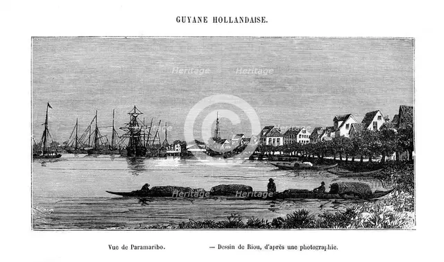 Paramaribo, Republic of Suriname, 19th century. Artist: Edouard Riou