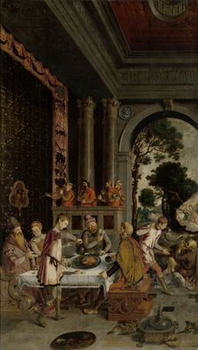 Parable of the Rich Man and Poor Lazarus, c.1550-c.1575. Creator: Anon