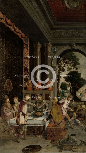 Parable of the Rich Man and Poor Lazarus, c.1550-c.1575. Creator: Anon.