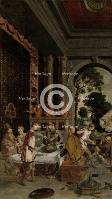 Parable of the Rich Man and Poor Lazarus, c.1550-c.1575. Creator: Anon.