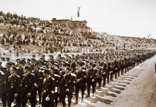 Parade of new SS recruits in the Deutsches Stade, Nuremberg, 11th-13th August, 1933. Creator: Unknown
